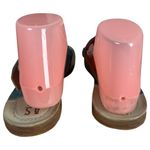 A.S. 98 Teal Blue Leather Embossed Silver Flip Flop Thong Sandals EU 38 US 7.5 Photo 1