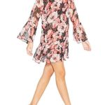 MISA Los Angeles Blythe Dress Floral Pink Black Chiffon Photo 3