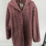 PINK - Victoria's Secret Victoria’s Secret PINK Hooded Mauve Teddy Open Jacket Size Medium/ Large Photo 0