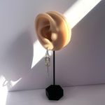 Razor Blade Shape Dangle Drop Earrings for Men Women Punk Hip Hop Unisex Style Silver Photo 4