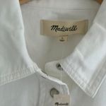 Madewell  Denim Short Sleeve Shirt in White, Size Large Photo 7