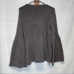 American Eagle  Gray Boho Lace Up‎ Long Bell Sleeve Sweater Size XS Photo 3