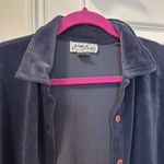 Vintage Jennifer Eden Velour Button Down Blue Photo 1