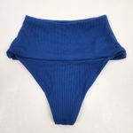 l*space L* Desi Bikini Bottom in Blue Ribbed Size XS Photo 1