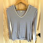 Roxy Blue Stripe Cotton Hoodie Beach Sweater. Size XL. Photo 0