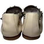 Gianluca Pisati Women’s 39 8.5 Cream Studded Buttery Soft Leather Ballet Flats Silver Photo 6