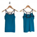 Beyond Yoga  Teal Blue & Black Criss Cross Tank Top Photo 1