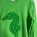 Anthropologie  Maeve Green Seahorse Tufted Sweatshirt Photo 2