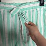 Stoney Clover Lane x Target striped linen blend front tie shorts green white M Photo 5