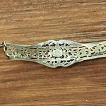 Source Unknown Vintage 12K Gold Filled Filigree Bar Rope Chain Bracelet with Center Diamond Photo 0