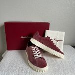 Salvatore Ferragamo $685 NEW Womens Cube Sneakers Pink Red Velvet Luxe size 6 Photo 0