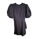 RHODE Pia Crepe de Chine Dress Puff Sleeve Mini Dress in Black Size 8 NEW Photo 3