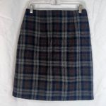35th & 10th VTG Tartan Plaid Wool Blend Straight Skirt Size 12 Office Career Gray Photo 6
