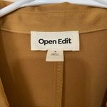 Open Edit  Women’s Gold Relaxed Satin Camp Shirt Size Small Photo 2