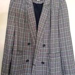 Anthropologie Maeve Blazer | Gray Plaid | Double-Breasted | Sz 2 | Relaxed Photo 0