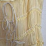 Billy J Halo Maxi Dress Lemon Yellow Polyester Ruffle Tiered Spaghetti Strap Size 6 Photo 3