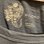 Pilcro Anthropologie Blue Mixed Media Plaid Short Sleeve Cuffed T-Shirt Size XS Photo 4