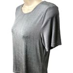Kathy Ireland Womens Stretch Travel Silver Shirt Shimmer Blouse No Iron Size M Vintage u Photo 3