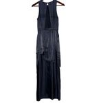Tibi Flume Asymmetrical Silk Lined Wrap Sleeveless Maxi Halter Dress 8 Black Photo 12
