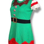 Holiday Time Womens Christmas Elf Fit and Flare Sweater Dress Festive Sequin XL Photo 5