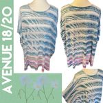 Avenue  Womens Sweater Batwing Sleeve Scoop Neck Stretch Multicolor Size 18/20 Photo 1