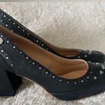 Love moschino  Leather Studded heart Accents chunky heel Pumps size 40 Photo 0