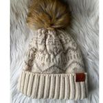 Ariat Women's Cream Knit Beanie Hat with Faux Fur Pom Pom Photo 0