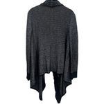 St. John  Navy Chevron Print Drape Front Wool Blend Cardigan Old Money Capsule L Photo 4