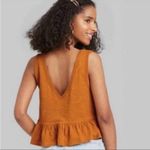 Wild Fable  Peplum Burnt Orange Ruffle Crop Top Photo 5