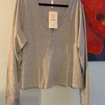 Fabletics New NWT  Waffle Henley Grey Heather Top Shirt size 4X Rtl $60 Photo 0