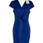 Grace Karin  Size S Womens Blue Short Sleeve Knot Front Bodycon Midi Dress Photo 1
