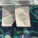 Lilly Pulitzer  Top XS Blue Button Up V-Neck‎ Long Sleeve Tropical Elsa Photo 10