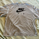 Nike  Air Shirt Women's Plus Short Sleeve Small Lounge Crop Swoosh Gray Photo 0