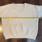Luca + Grae  V neck sweater Cream Waffle weave Soft Cozy Comfy Women’s size M Photo 3