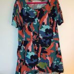 Tracy Negoshian Tunic Dress High Low Sz S GUC Short Sleeves Colorful Photo 2