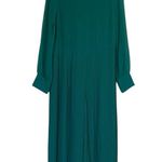 ZARA Green Pleated Jumpsuit Size Medium Long Sleeves Event Blogger Fave Photo 2