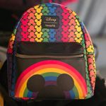 Lounge Fly RARE  Disney Rainbow Mickey Mini Backpack Pride Love Photo 1