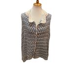 Simply Noelle  Slate Blue & Cream Button Down Poncho/Shawl/Shrug-One Size Photo 3