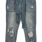VERVET‎ Distressed Tie Waisted Belted Jeans High Rise Size 27 Blue Photo 0