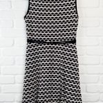Max Studio  Knit Tank Dress Black White Geometric Print A-Line Sleeveless Medium Photo 0