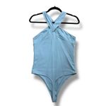 Aritzia Babaton Steel Blue Contour Criss Cross Halter Seamless Thong Bodysuit Photo 4