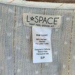 L*Space Stay Golden Dress White Long Sleeve Front Keyhole Gold Stripes Small Photo 8