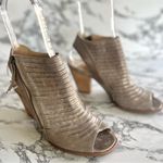 Paul Green Cayanne Booties Ankle Metallic Open Toe Block Heel 6 Champagne Chic Photo 4