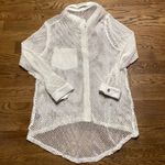 POL  open crochet Button down shacket. Antique white. Size Medium Photo 3