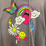 Lauren Moshi  Gray Hoodie with Colorful Accents Photo 1