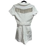 Show Me Your Mumu NEW NWT  Outlaw Romper White Rhinestone Fringe Denim Photo 11