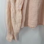 Bobi Blouse Large Smocked Bare Light Peach NWT Long Sleeve 100% Cotton Stretch Photo 10