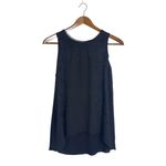 White House | Black Market Etta Black Cutout Embroidered Sleeveless Tank Top Photo 3