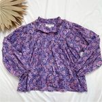 Emerson Fry India Collection Violet Purple Floral Wildflower Emmaline Blouse XS Photo 7