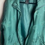 Vintage Abvien Size M Silk Bomber Jacket Green Metallic Gold Floral Full Zip 80s Size M Photo 1